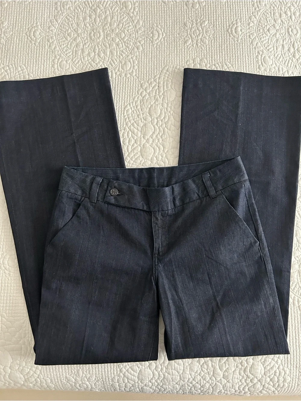 NWT Tory Burch Wide Leg Stretch Denim Trouser Jeans Size 29/8